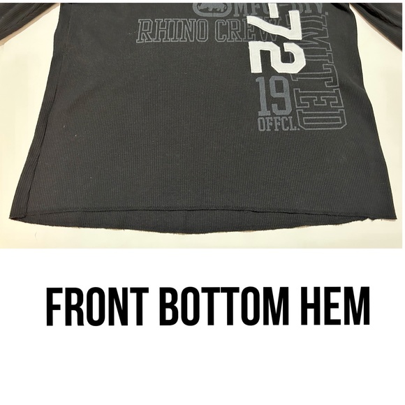 Vintage UNISEX Ecko UNLTD Rhino Crew 72, Long Sleeve Waffle Black Shirt, Size L - Picture 7 of 11